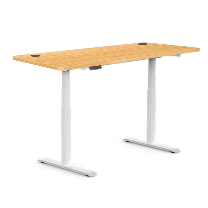 Височинно регулируемо бюро Elevate Desk | Цвят на основата: Бял | Плот 120х60х2 - Бамбук | Плот 140х70х2 - Бамбук | Плот 160х70х2 - Бамбук