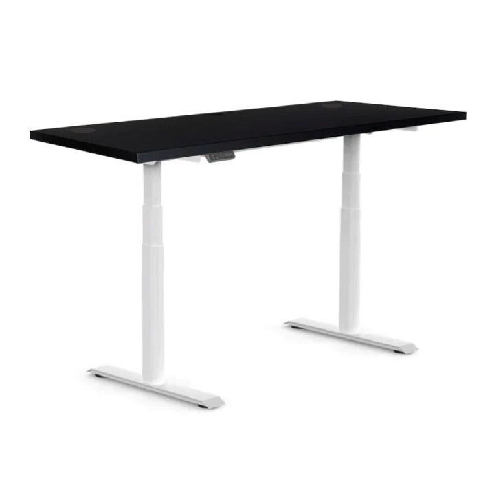Височинно регулируемо бюро Elevate Desk | Цвят на основата: Бял | Плот 118x68x2.5 - Черен | Плот 138x68x2.5 - Черен | Плот 158x80x2.5 - Черен