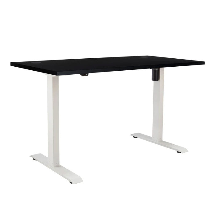 Височинно регулируемо бюро Ergo Desk Basic - бяла - ChairPro | Цвят на основата: Бял | Плот 118x68x2.5 - Черен | Плот 138x68x2.5 - Черен | Плот 158x80x2.5 - Черен
