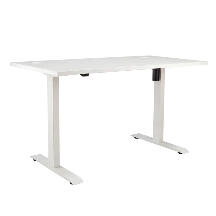 Височинно регулируемо бюро Ergo Desk Basic - бяла - ChairPro | Цвят на основата: Бял | Плот 118x68x2.5 - Бял шагрен | Плот 138x68x2.5 - Бял шагрен | Плот 158x80x2.5 - Бял шагрен