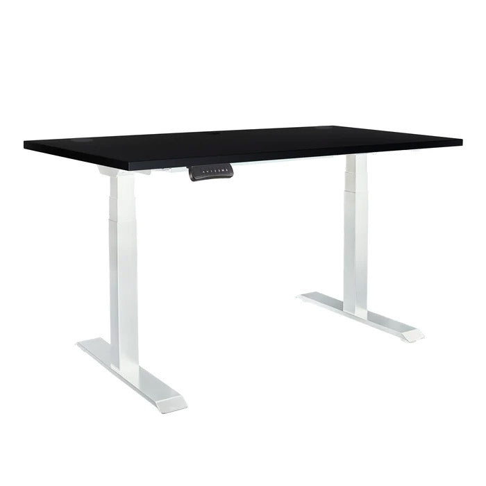 Височинно регулируемо бюро Ergo Desk Pro – бяла - ChairPro | Цвят на основата: Бял | Плот 118x68x2.5 - Черен | Плот 138x68x2.5 - Черен | Плот 158x80x2.5 - Черен