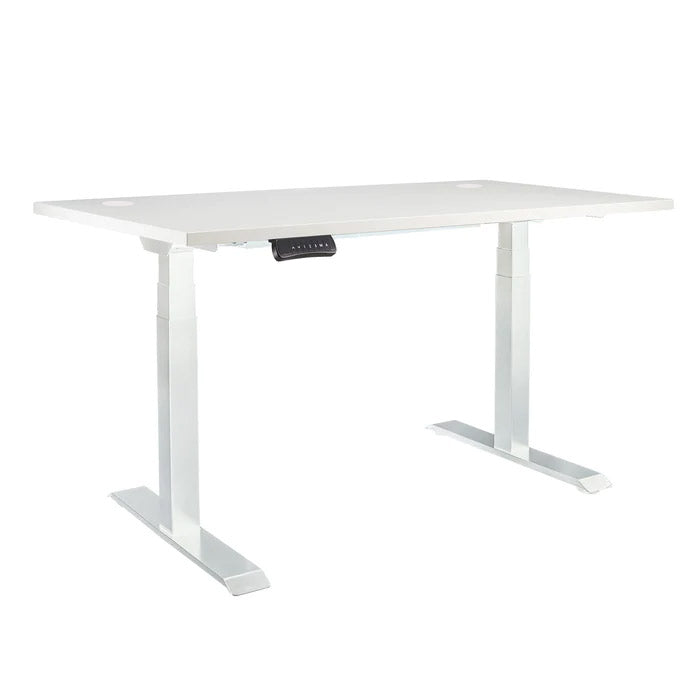 Височинно регулируемо бюро Ergo Desk Pro – бяла - ChairPro | Цвят на основата: Бял | Плот 118x68x2.5 - Бял шагрен | Плот 138x68x2.5 - Бял шагрен | Плот 158x80x2.5 - Бял шагрен