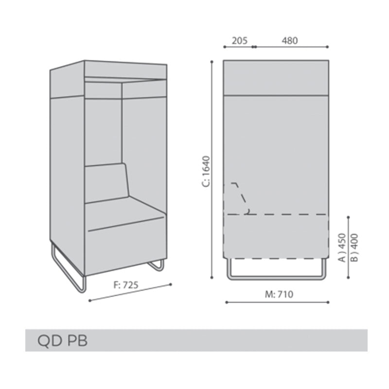 Шумоизолирана телефонна кабина Quadra Phonebox - ChairPro