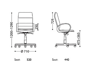Офис стол LINEA STEEL - черен - ChairPro