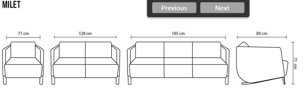 Двоен диван Milet - сива дамаска