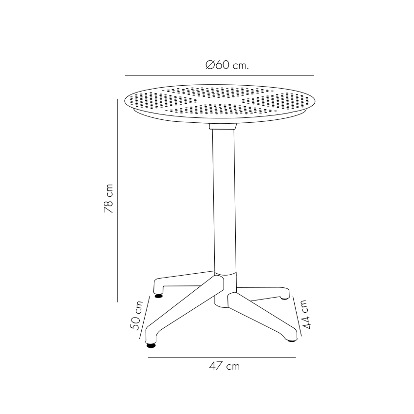 Градинска ниска маса Moon ф60 см – черен