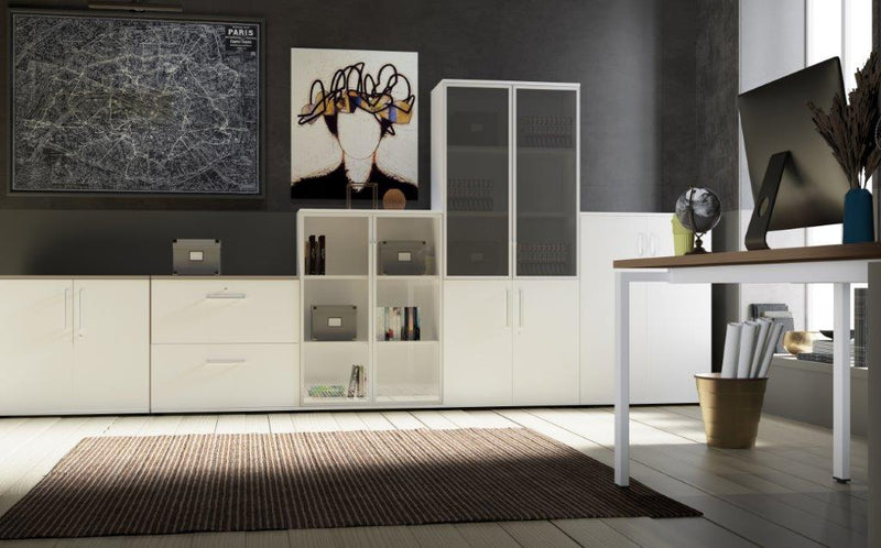 Офис шкаф с плъзгащи се врати и заключване PR12 420x1600х633 мм.