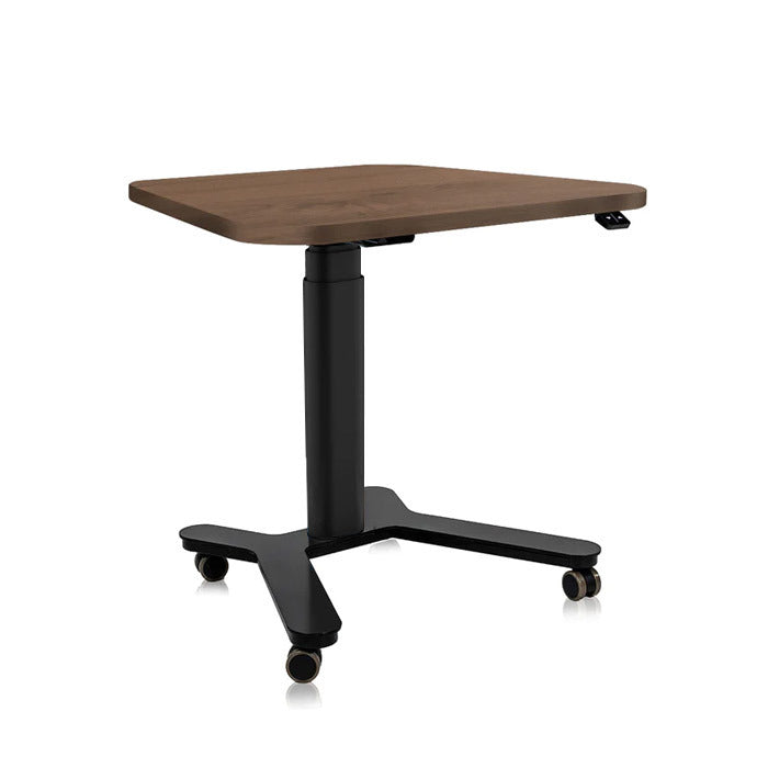 Мобилно височинно регулируемо бюро Smart Desk - Черно | Цвят: Черен | Плот 80x60х60x2.5, заоблен - Орех Пасифик табак