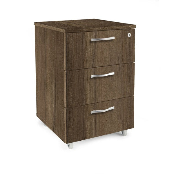 Офис контейнер три чекмеджета с ключ – Орех Пасифик табак