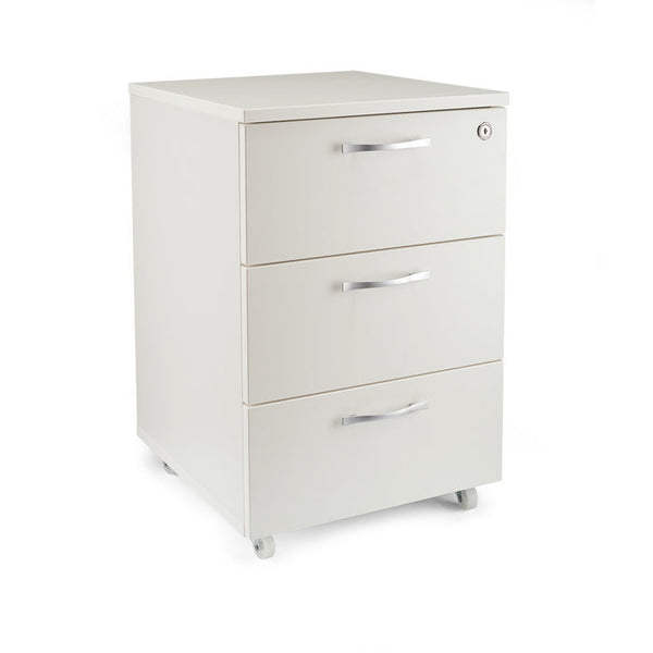 Офис контейнер три чекмеджета с ключ – бял - ChairPro