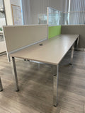 Работно бюро Easy Space с хромирани квадратни крака, 160x80, сиво - мостра
