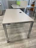 Работно бюро Easy Space с хромирани квадратни крака, 160x80, сиво - мостра