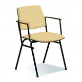 Посетителски стол ISIT ARM BLACK - светло бежов, еко кожа - ChairPro