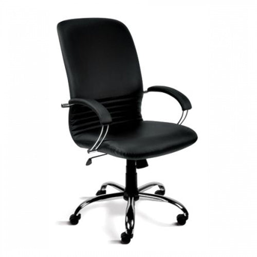 Директорски стол MIRAGE STEEL - черен, ест. кожа - ChairPro