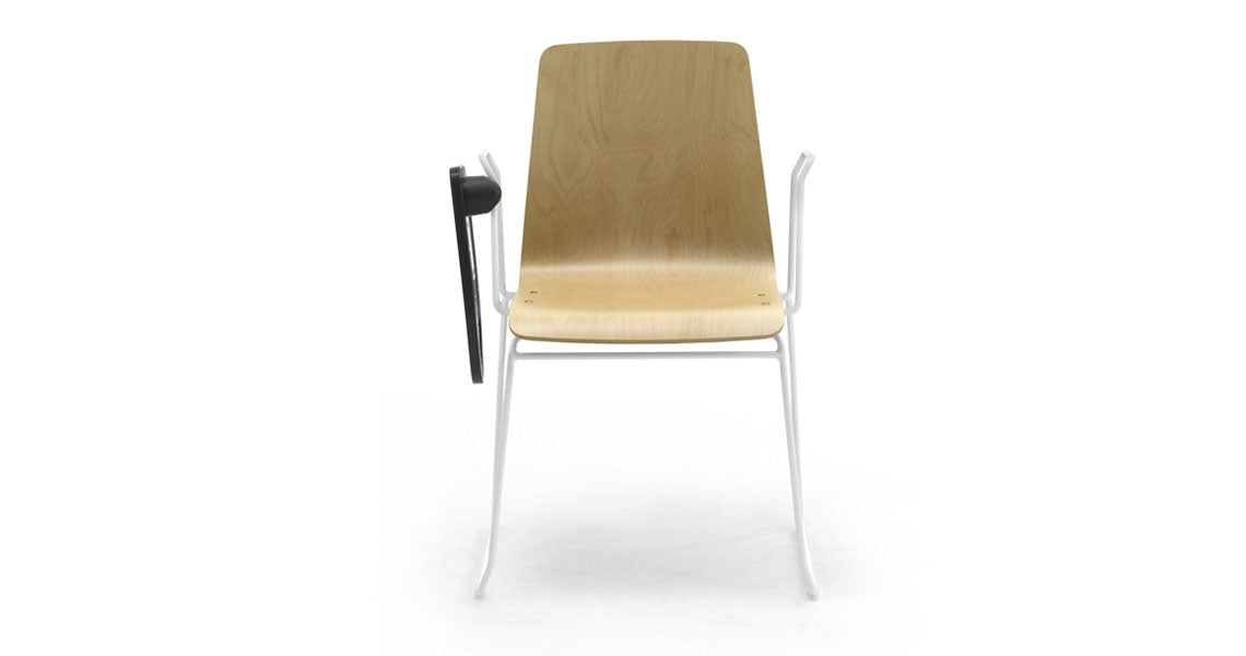 Конферентен стол Zerosedici Wood с подлакътници, черна основа шейна